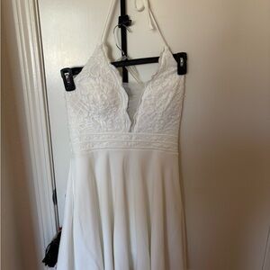 Speechless White Backless Lace Dress
